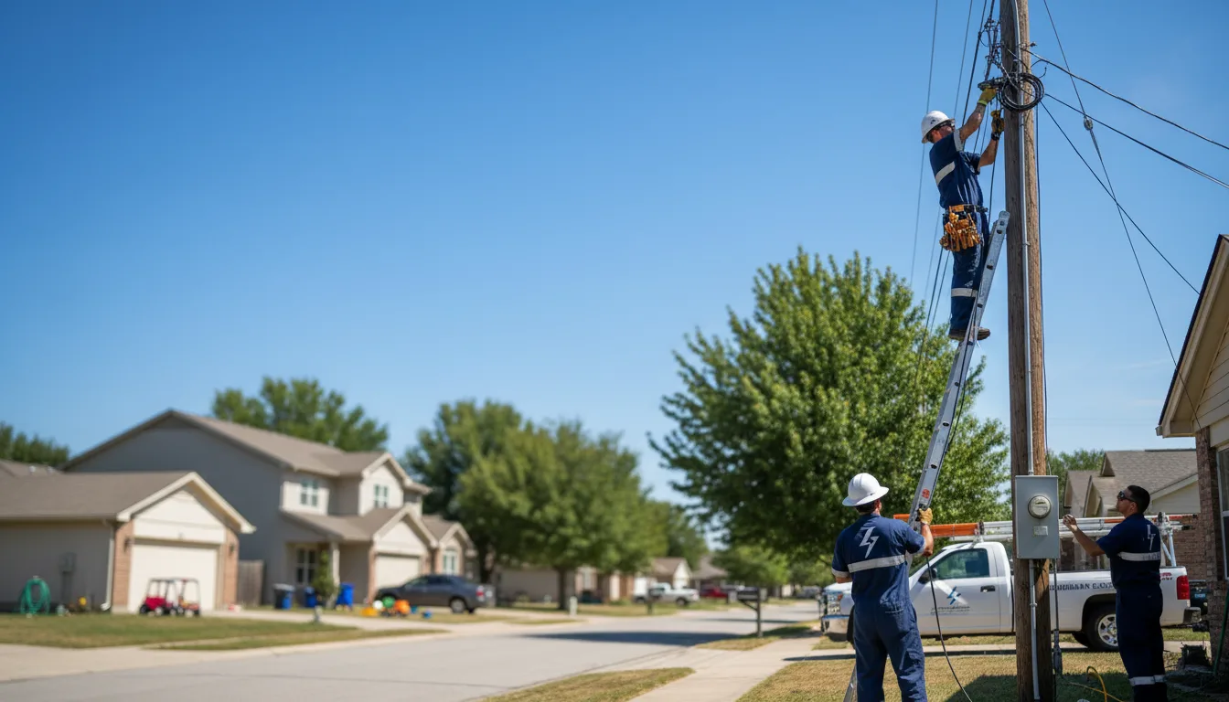 Residential electrician providing installation services in Holliday, TX
